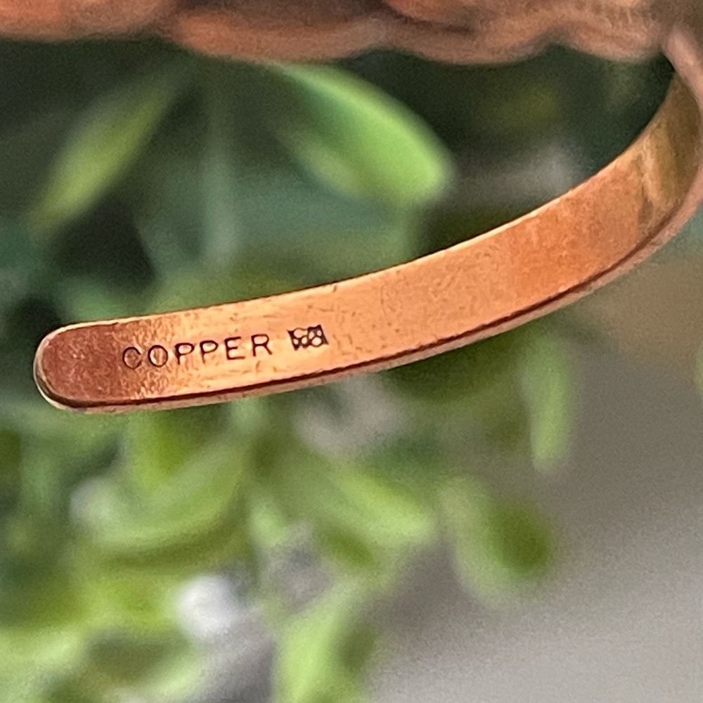 Bell's Trading Post Baby or Childs Copper & Turquoise Stone Cuff Bracelet - Picture 6 of 7